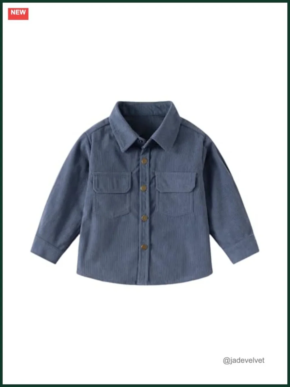Toddler Boys Corduroy Button Down Long Sleeve Shacket with Pockets